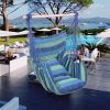 Free Shipping Hammock Chair Distinctive Cotton Canvas Hanging Rope Chair With Pillows Blue Yj
