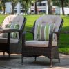 Turnbury Outdoor 9 Piece Patio Wicker Gas Fire Pit Set Round Table With Arm Chairs By Direct Wicker