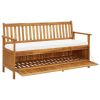 Storage Bench With Cushion 58.2" Solid Acacia Wood