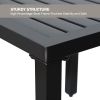 Meooem Outdoor Indoor Small Square Metal Patio Side/End Tables, Metal Patio Coffee Bistro Garden Side Table, Weather Resistant Anti-Rust End Tables Fo