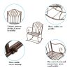 Outdoor Rocking Chair Black Wrought Iron Porch Patio Rocker Metal Extra Wide
