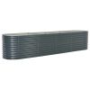Garden Raised Bed 157.4"X31.4"X31.8" Galvanized Steel Gray