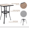 Meooem Outdoor Patio High Bar Set, Wood-Like Bar Table And Bar Chair For Living Room And Small Space Dining Room