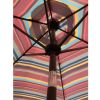 Outdoor Patio 8.6-Feet Market Table Umbrella With Push Button Tilt And Crank, Red Stripes[Umbrella Base Is Not Included]