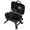 Portable Charcoal Grill Bbq And Smoker With Lid, Folding Tabletop Grill, For Camping Patio Backyard Outdoor Cooking, Black  Yj