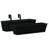 Garden Planters 2 Pcs Water Hyacinth Black