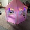 Outdoor Indoor Portable Folding Princess Castle Tent Kids Children Funny Play Fairy House Kids Play Tent (Led Star Lights)  Rt