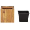 Garden Raised Bed Pot 9.6"X9.6"X9.6" Solid Acacia Wood