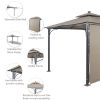 Patio 9.8Ft.L X 9.8Ft.W Gazebo With Extended Side Shed/Awning And Led Light For Backyard,Poolside, Deck, Brown