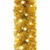 Christmas Garland With Led Lights 197" Gold