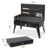 16.7X10X17.7In Portable Charcoal Grill Foldable Bbq Suitcase Grill Shelf For Outdoor Camping Picnics Garden Grilling