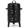 3-In-1 Charcoal Bbq Grill Cambo With Built-In Thermometer