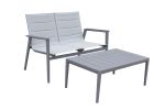Modern Muse Aluminum Modern Coffee Table And Chair 5 Pcs Set