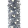 Christmas Garland With Led Lights 787.4" Silver