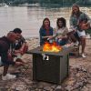 30 Inch 50000 Btu Square Propane Gas Fire Pit Table With Table Cover
