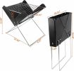 12 Inch Portable Grill Charcoal Barbecue Grill - Folding Grill Notebook Shape Charcoal Grill, Detachable Collapsible, Mini Tabletop Camping Grill Bbq,