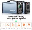 300W Solar Generator, Flashfish 60000Mah Portable Power Station Camping Potable Generator, Cpap Battery Recharged By Solar Panel/Wall Outlet/Car, 110V