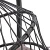 Hammock Chair With Stand, Dark Grey Cushion, Pe Wicker Rattan, Aluminum Fram
