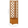 Corner Trellis Planter Orange 15.7"X15.7"X59.1" Solid Firwood