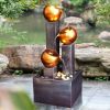 3 Tier Metal Floor Indoor/Outdoor Water Fountain For Indoor/Outdoor Art Decor