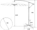 9 Ft Offset Hanging Market Patio Umbrella W/Easy Tilt Adjustment For Backyard, Poolside, Lawn And Garden, Red