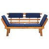 Garden Bench With Cushions 2-In-1 75" Solid Acacia Wood