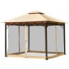 2-Tier 10 X 10 Feet Patio Shelter Awning Steel Gazebo Canopy