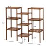 100% Bamboo High-Grade Plant Shelf Multi-Functional 9-Layer Shelf Flower Pot Shelf Display Shelf 96 * 90 * 33Cm-Dark Brown Rt
