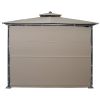 Patio 9.8Ft.L X 9.8Ft.W Gazebo With Extended Side Shed/Awning And Led Light For Backyard,Poolside, Deck, Brown