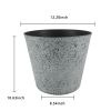 2 Pcs, 12" Round Plant Pots With Drainage Holes, Cement Gray