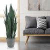 2 Pcs 10" Round Plant Pots With Drainage Holes, Dark Grey