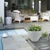 2 Pcs 14" Round Plant Pots, Flower Pots With Drainage Holes, Light Gray