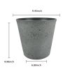2 Pcs 10" Round Plant Pots With Drainage Holes, Dark Grey