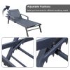 3 Pcs  Patio Chaise Lounges Set With Side Table Outdoor Adjustable Reclining Lounge Chairs With Wheels 330Lbs Capacity