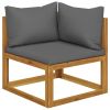 2-Seater Patio Bench With Dark Gray Cushions