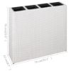 Garden Raised Bed With 4 Pots Poly Rattan White