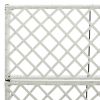 Trellis Raised Bed With 3 Pots 32.7"X11.8"X51.2" Poly Rattan White