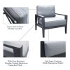 Aluminum Outdoor Furniture Set, 4-Piece Garden Aluminum Conversation Set, Patio Sectional Sofa Set With Removable Cushions And Coffee Table For Balcon