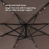Patio Outdoor Adustment Hanging Cantilever Offset 10 Ft Umbrella  With 32 Led  Solar Lights