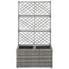 Trellis Raised Bed With 2 Pots 22.8" X 11.8" X 42.1" Poly Rattan Gray