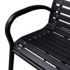 Garden Bench 49.2' Steel And Wpc Black