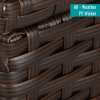 Beefurni Outdoor Garden Patio Furniture 5-Piece Brown Pe Rattan Wicker Sectional Blue Cushioned Sofa Sets With 2 Red Pillows