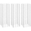 Gabion Raised Beds 3 Pcs 11.8"X11.8"X39.4" Iron