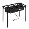 Outdoor Camp Stove High Pressure Propane Gas Cooker Portable Cast Iron Patio Cooking Burner (Three Burner 225000-Btu)
