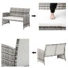 Outdoor 4-Piece Set Patio Furniture Sectional Sofa Sets All Weather Rattan Manual Wicker Conversation Set With Cushions And Table Xh