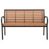 Garden Bench 49.2" Steel And Wpc Black And Brown