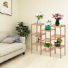 9 Tiers Bamboo Plant Stand Rack, Multifunctional Storage Rack Pots Holder For Patio Garden Corner Balcony Living Room Xh