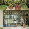 4 Pcs Metal Hanging Plant Basket,With Round Wire Plant Holder With Chain Porch Decor,Flower Pots Hanger Garden Decoration Xh