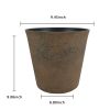 2 Pcs 10" Round Plant Pots With Drainage Holes, Rust Brown