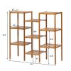 9 Tiers Bamboo Plant Stand Rack, Multifunctional Storage Rack Pots Holder For Patio Garden Corner Balcony Living Room Xh